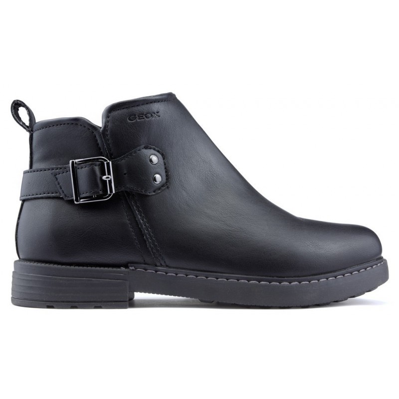 GEOX J ECLAIR GD SYNT LEA BOOTS BLACK