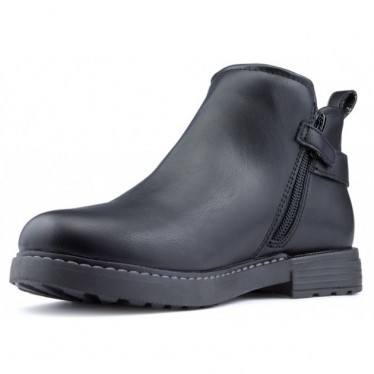 GEOX J ECLAIR GD SYNT LEA BOOTS BLACK