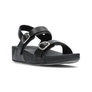 FITFLOP LULU ADJUSTABLE BACK-STRAP SANDALS BLACK