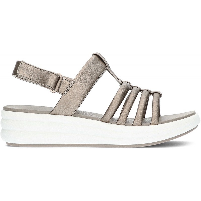 CLARKS DRIFT EASE SANDALS METALLIC