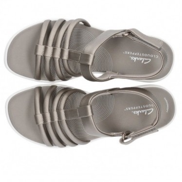 CLARKS DRIFT EASE SANDALS METALLIC