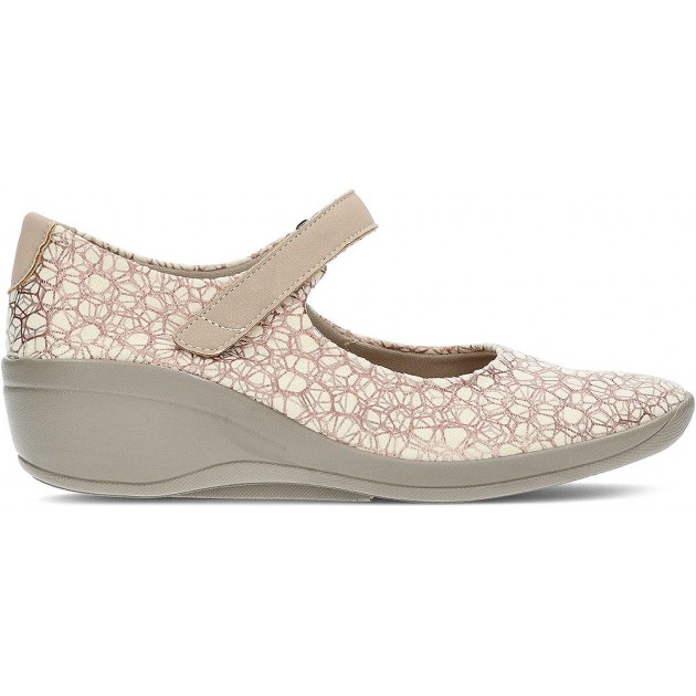 ARCOPEDIC ELASTIC WEDGE MANOLETINES W BEIGE ARCOPEDIC ELASTIC WEDGE MANOLETINES W BEIGE