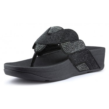 FITFLOP PAISLEY ROPE TOE THONGS Sandals BLACK