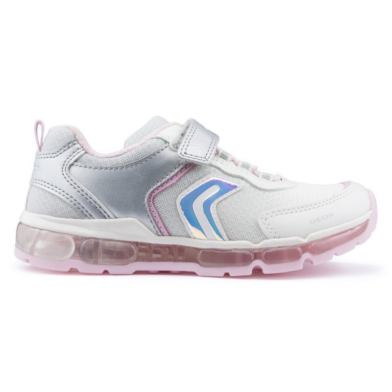 GEOX ANDROID LIGHTS GIRL Sneakers SILVER_WHITE