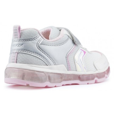 GEOX ANDROID LIGHTS GIRL Sneakers SILVER_WHITE