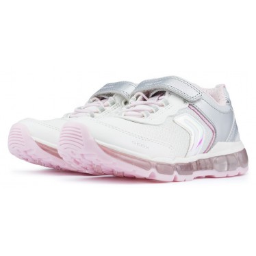GEOX ANDROID LIGHTS GIRL Sneakers SILVER_WHITE