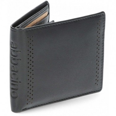 ABBACINO MEN'S WALLET 70898 LEATHER NEGRO