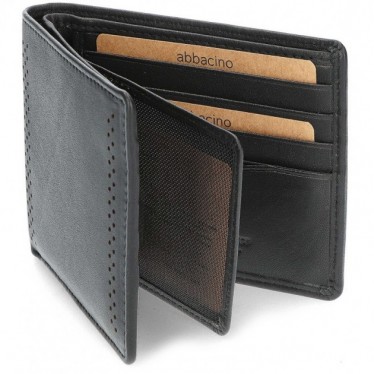 ABBACINO MEN'S WALLET 70898 LEATHER NEGRO