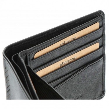 ABBACINO MEN'S WALLET 70898 LEATHER NEGRO