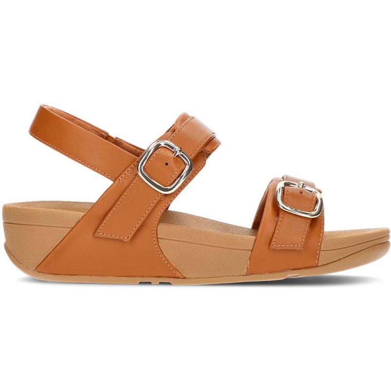 FITFLOP LULU ADJUSTABLE BACK-STRAP SANDALS TAN