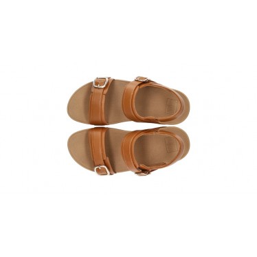 FITFLOP LULU ADJUSTABLE BACK-STRAP SANDALS TAN