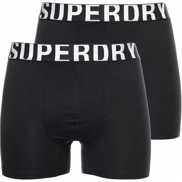 SUPERDRY BOXER M3110340A LOGO DOUBLE PACK BLACK