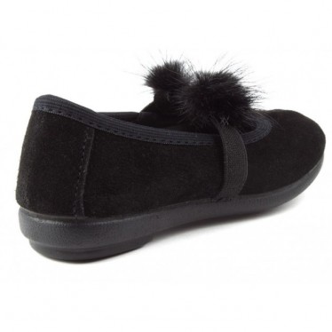 VULLADI BALLERINAS CAN SPLIT SUEDE POMPOMS 1405 NEGRO