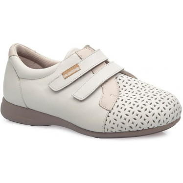 CALZAMEDI DOUBLE COMFORTABLE VELCRO SHOE BEIGE