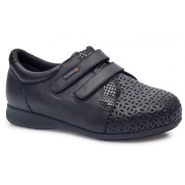 CALZAMEDI DOUBLE COMFORTABLE VELCRO SHOE NEGRO