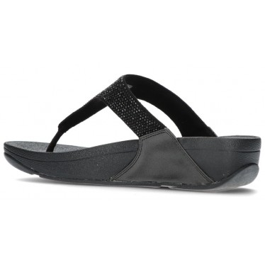 LULU CRYSTAL EMBELLISHED FITFLOP SANDALS BLACK