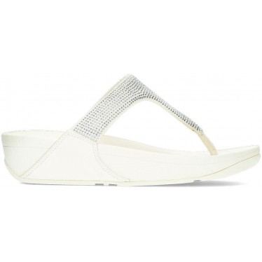 LULU CRYSTAL EMBELLISHED FITFLOP SANDALS CREAM