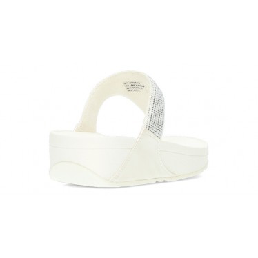 LULU CRYSTAL EMBELLISHED FITFLOP SANDALS CREAM