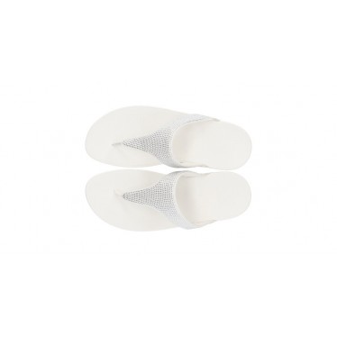 LULU CRYSTAL EMBELLISHED FITFLOP SANDALS CREAM