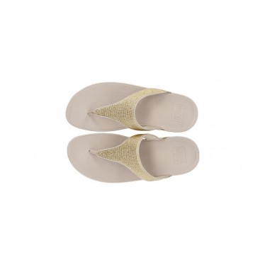 LULU CRYSTAL EMBELLISHED FITFLOP SANDALS PLATINO