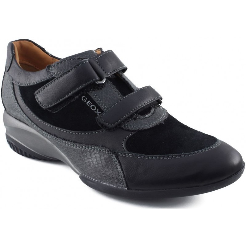 GEOX women sports velcro piton  NEGRO