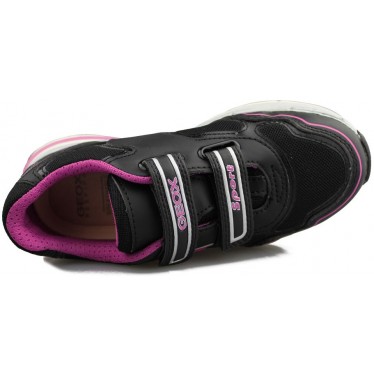 GEOX shoes double Velcro sports girl  NEGRO